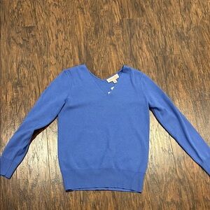 Philosophy Blue V-Neck Sweater Lightweight Knit
